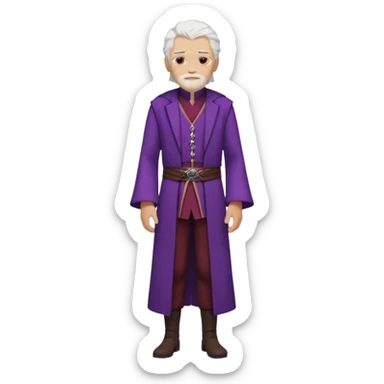 a white haired old man with purple eyes standing, full body, in Targaryen themed clothes, clothes aren't purple  sticker
