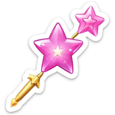 shooting star with a pink heart instead of a star at the end of a wand emoji sticker
