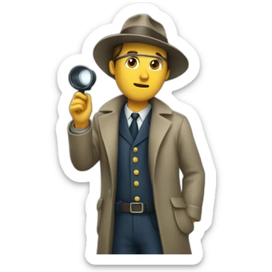 detective searching with mag  sticker