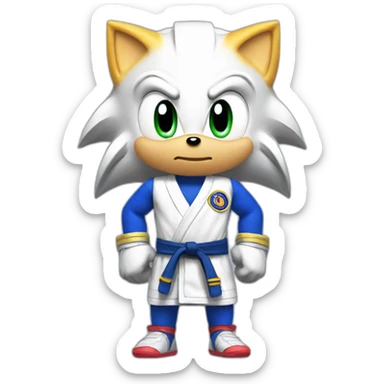 Sonic the hedgehog wearing a BJJ gi sticker