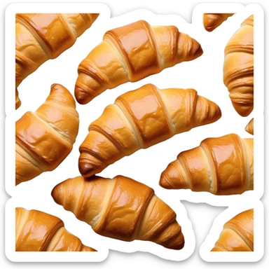 Cinematic Realistic Rustic French Croissant Pastry Emoji, depicted as a flaky, buttery crescent with delicate, layered textures and a slight, intentional char along the edges that imparts a rustic, artisanal charm. The golden, crispy exterior shows a hint of burnt nuance, rendered with warm, inviting lighting and exquisite detail to capture its time-honored, imperfect perfection. sticker