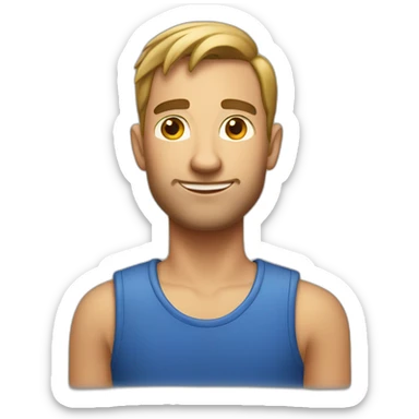 Long tall Dutch guy with short hair and big calves sticker