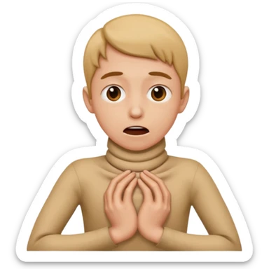 a bust of a person pretending to strangle themselves sticker