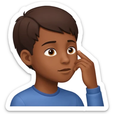 A boy showing right cheek to her mother asking for a gentle playful slap only boy no picture of mother included in emoji
Give side view of right cheek sticker