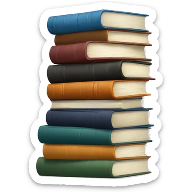 A pile of books that seem human  sticker