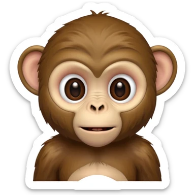 make a creepy monkey with a human face sticker