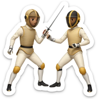  a fencing duel with epees sticker
