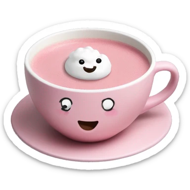 Pink hot chocolate in Mumin’s (kärlek) cup sticker