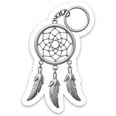 Realistic Mini metallic Dreamcatcher keychain  sticker
