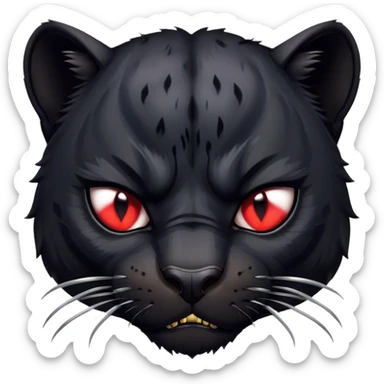 angry guzzled bloodied scarred black panther sticker