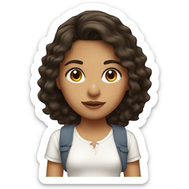 colombian girl with dark brown wavy hair 4,11 sticker