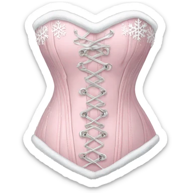 Pastel pink corset with snowflake design sticker