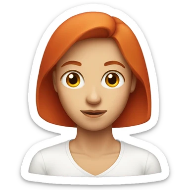 Red head slanted eyes sticker