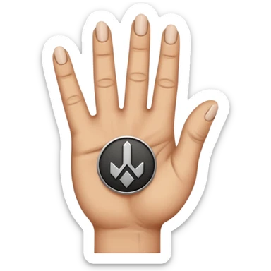 hand with rock symbol with the middle and index finger crossing over, middle behind index sticker