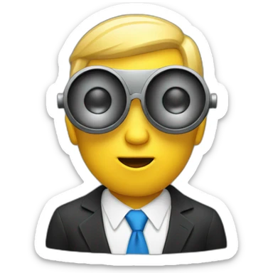 man with a loudspeaker sticker