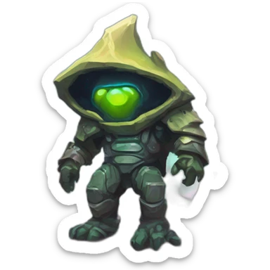 alien mountain creature scifi roguelike rpg style inspired by slay the spire digital art sticker