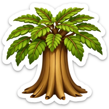 lepidodendron palmera tronco de escamas hojas con semillas cafe sticker