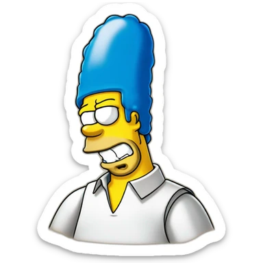 Create the wonder and delight of Homer Simpson's face sticker