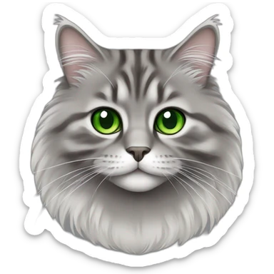 gray-siberian-cat-with-green-eyes sticker
