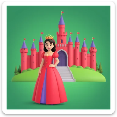prince in red dress, royal castle background sticker