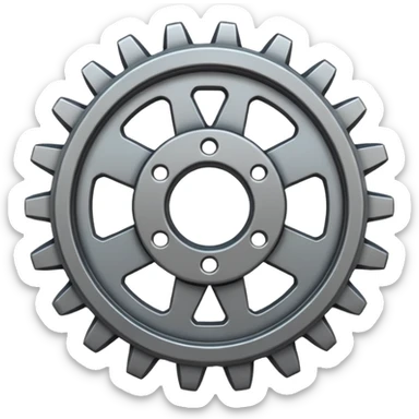 generate a very realistic steel gear sticker
