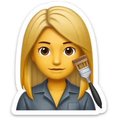 emoji de una persona que le estan haciendo mechas californianas con una brocha de tinte sticker