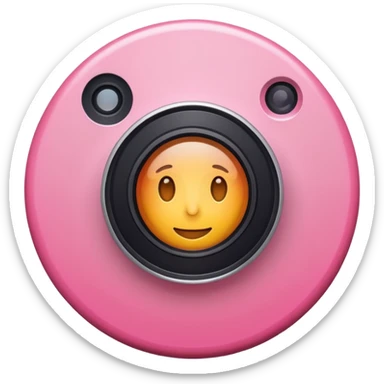 A round camera lens, apple emoji style, minimalist, with highlights, no faces, pink, variant 6 sticker