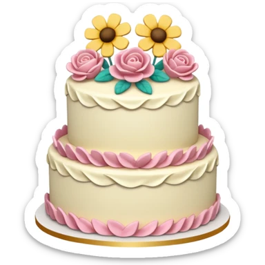 floral cake realistic aeshthethic  no icing  sticker