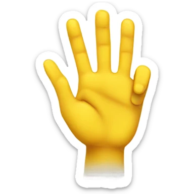 hand with two fingers forming a circle, and the other three fingers raised, forming the archetypical OK symbol; the hand is yellow sticker