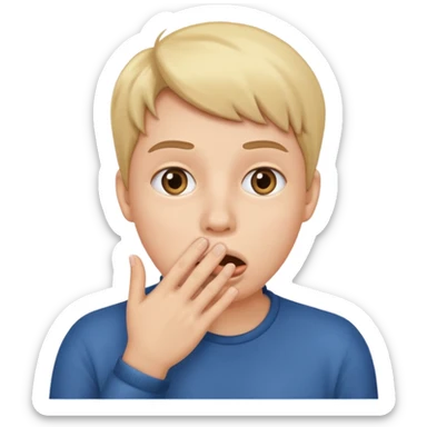 Surprised face hand covering mouth  sticker