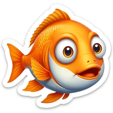 A Derpy looking fish looking at you sticker