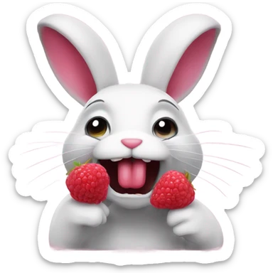 Bunny blows raspberry sticker