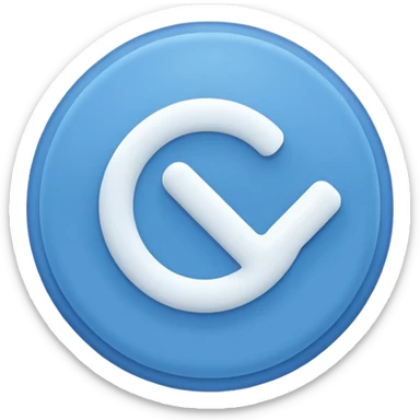 A blue circule whit a white tick in the medium sticker