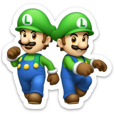 luigi and mario have fun sticker