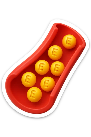 EMOJI STILE IPHONE 3D DI particelle di ormoni estrogeni che circolano in una vena umana sticker