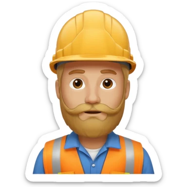 blond man with long beard construction worker sticker