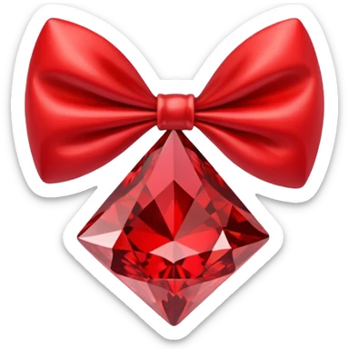  red bow shaped 56-carat diamond sticker