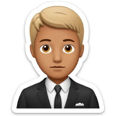 a man thinking about hotel reception sticker