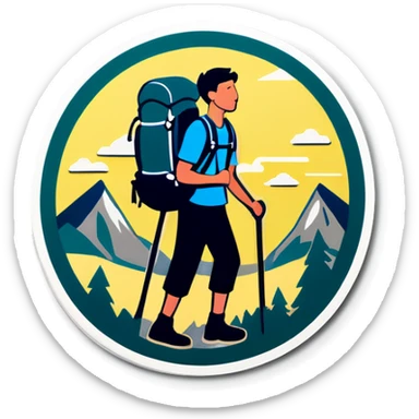Backpacking adventure sticker