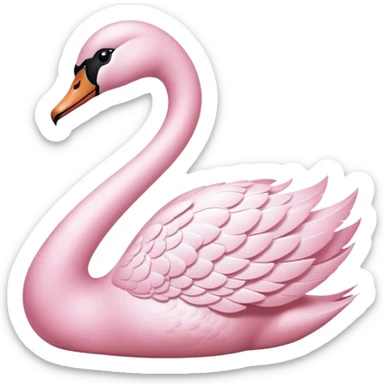pastel pink swan sticker