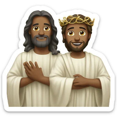 God and jesus in heaven sticker