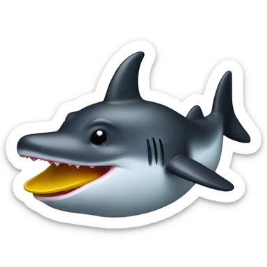 Rubber duck shark with a gradation cap sticker