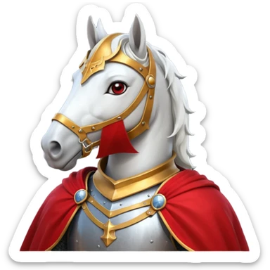medieval horse rider knight portrait, head and shoulders only, armor collar, cloak, intense eyes, fantasy vibe, 3D cartoon, mobile game icon style, clean background, no text, no watermark
 sticker