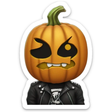 Punk rock pumpkin sticker
