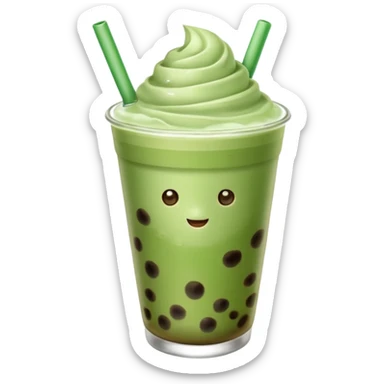 matcha latte with boba and ice without sticks and add a lil coffee  sticker
