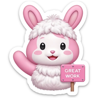 cute mymelody with sign that says great work sticker
