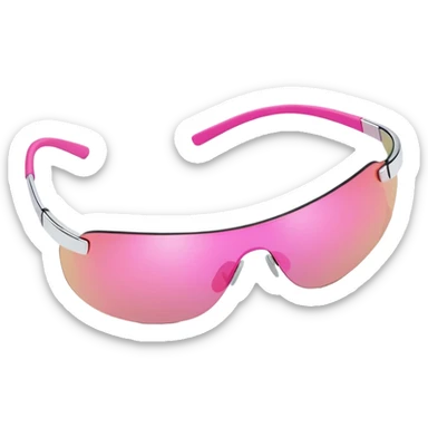 sleek pink visor sunglasses, 2000s fashion, rimless design sticker