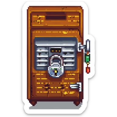 pixel art of a locker with a combination lock sticker