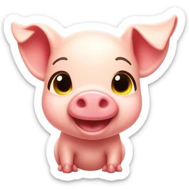 Cute girl pig in a yellow bikini sticker
