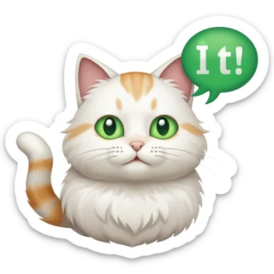 cat with speech bubble saying  "i hate it here" sticker